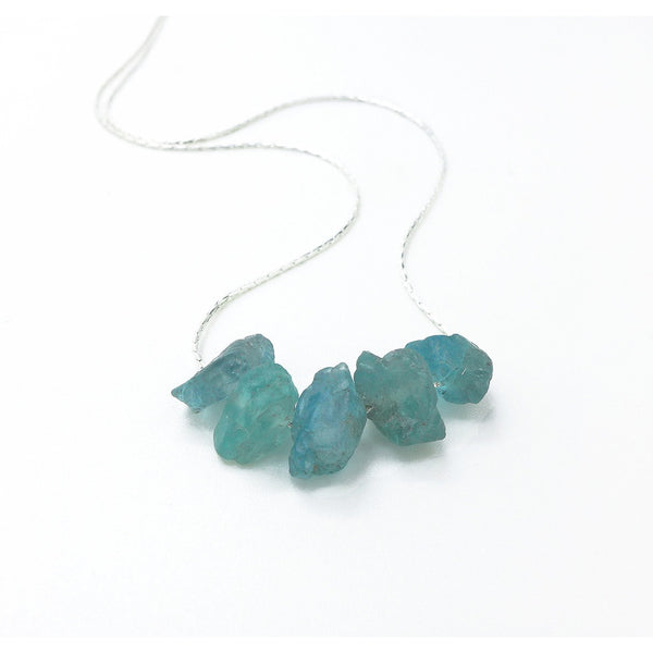 Sterling Silver Raw Apatite Necklace